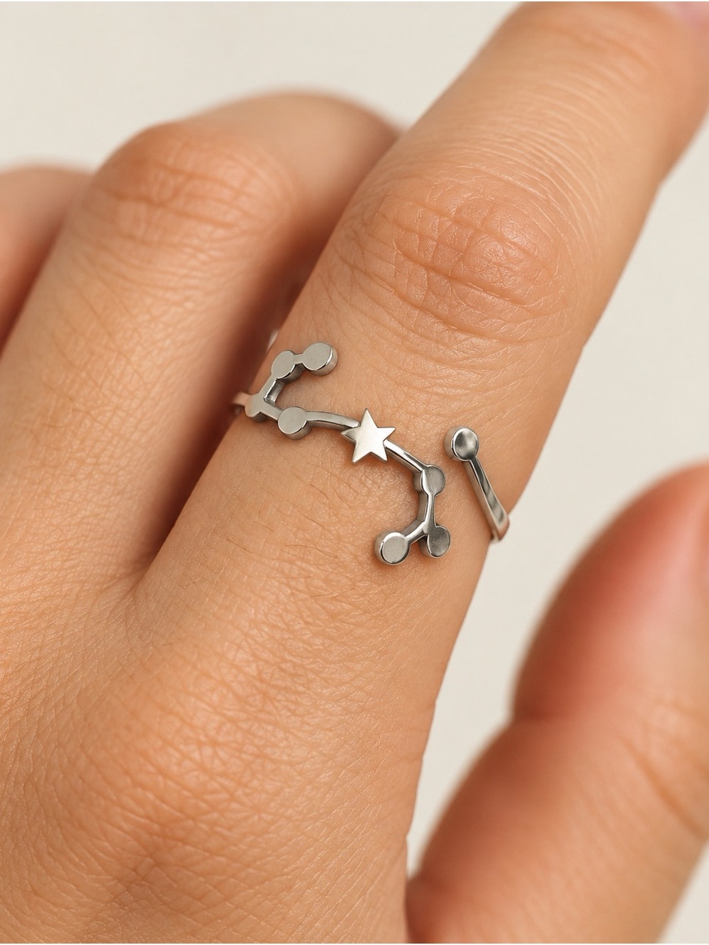 Vintage Silver Constellation Open Ring